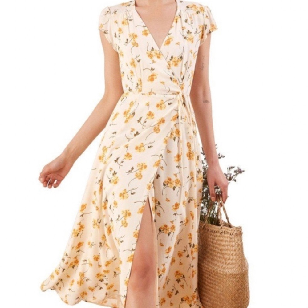 NWOT Reformation Carina Amelia Wrap Midi Dress